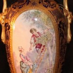 19th Century Sevres Lamp Close Up of Motif