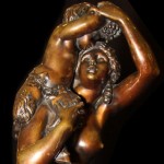 Bronze Statue Close Up Mother Child