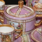 Porcelain Tea Set Close Up of Sugar Bowl