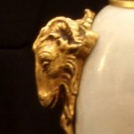 French Marble Cassolette Close Up of Rams Head