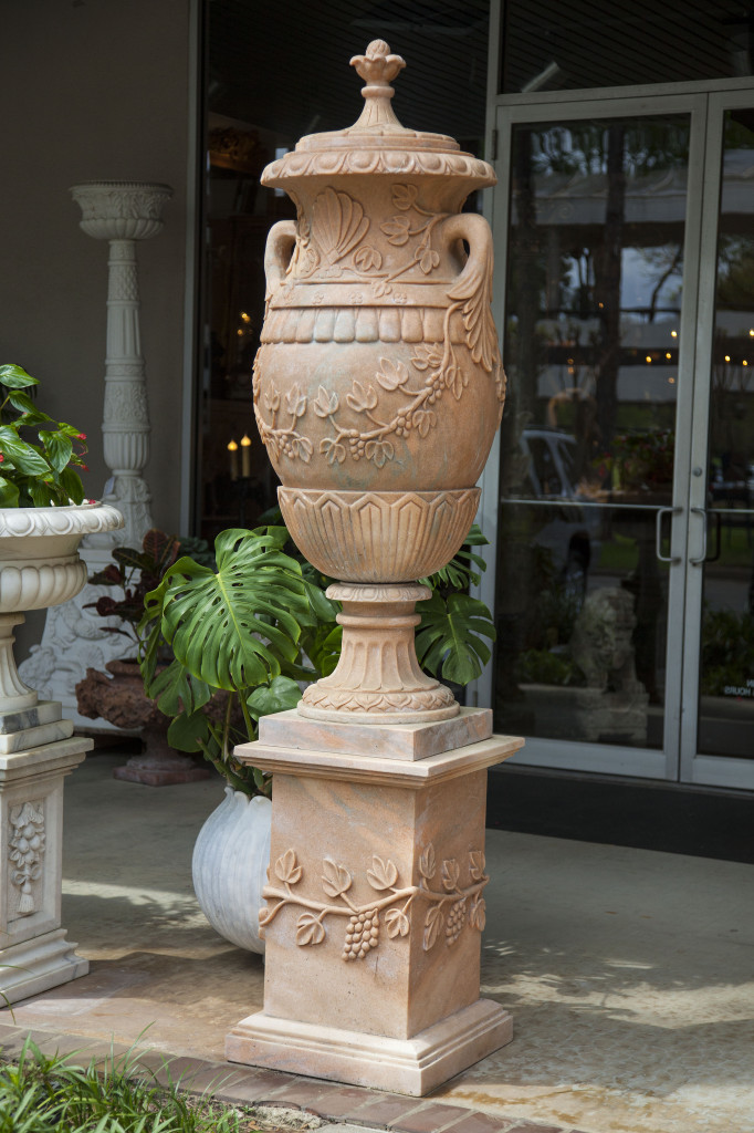 carved marble urn