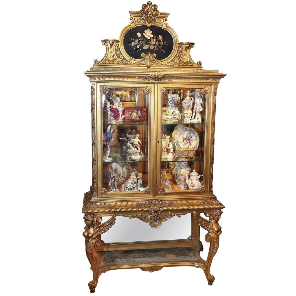 Italian Giltwood Vitrine 'Display Cabinet,' 19th Century